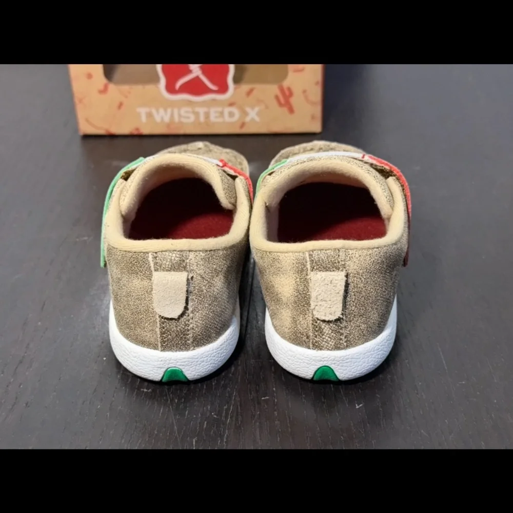 Twisted X Driving Moc Leather Shoes Dusty Tan/Multicolor Infants/Toddler 7M